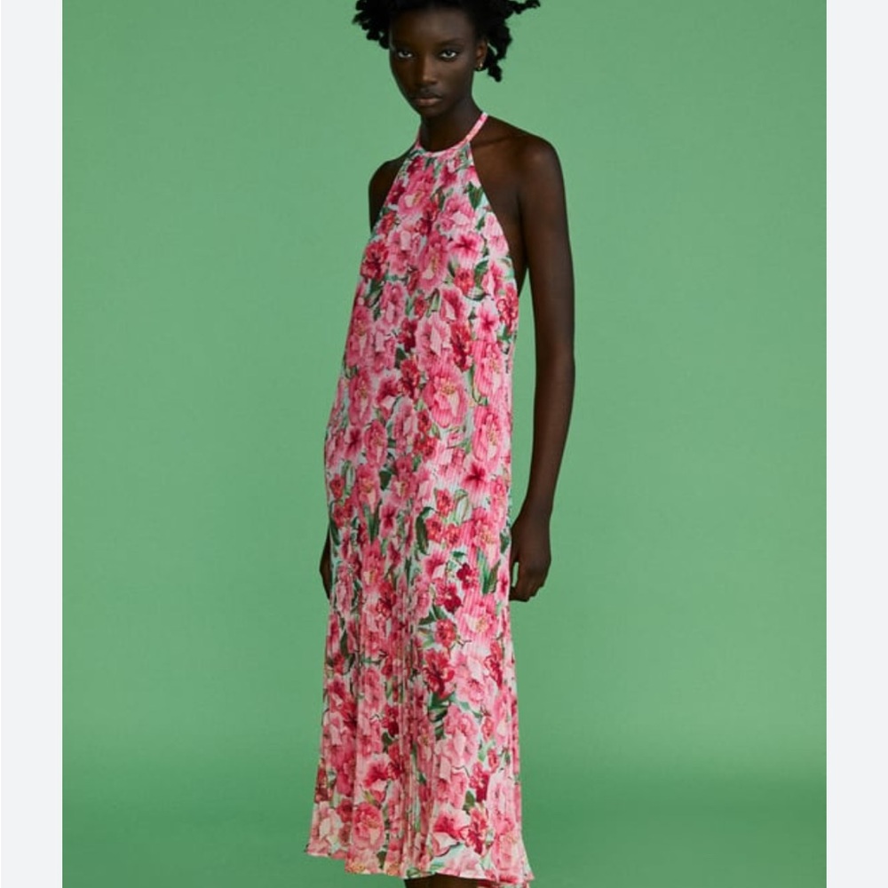 Zara Floral Pink Maxi Dress
